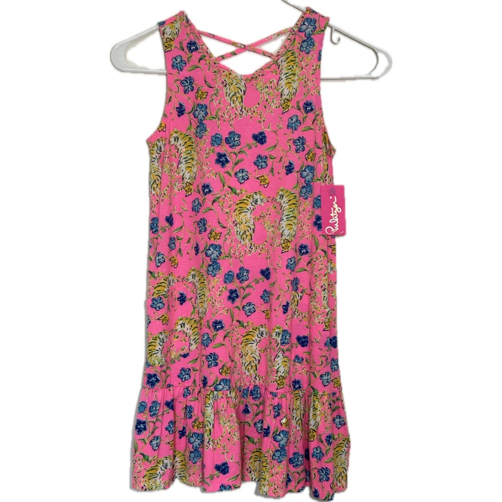 NWT Lilly Pulitzer Mini Kristen Ruffled Sundress Tigress Garden Girls Large 8-10
